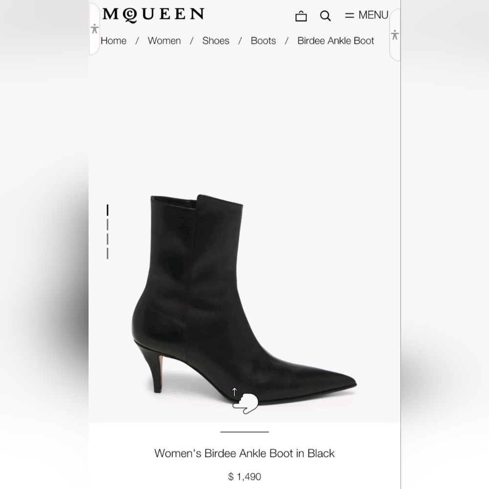 Alexander McQueen 1490$   Birdee Ankle Boot in Black Size 6 New AUTHENTIC